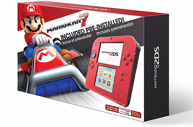 Kart Bundle 2) Mario Nintendo 2DS (Crimson 7 Red
