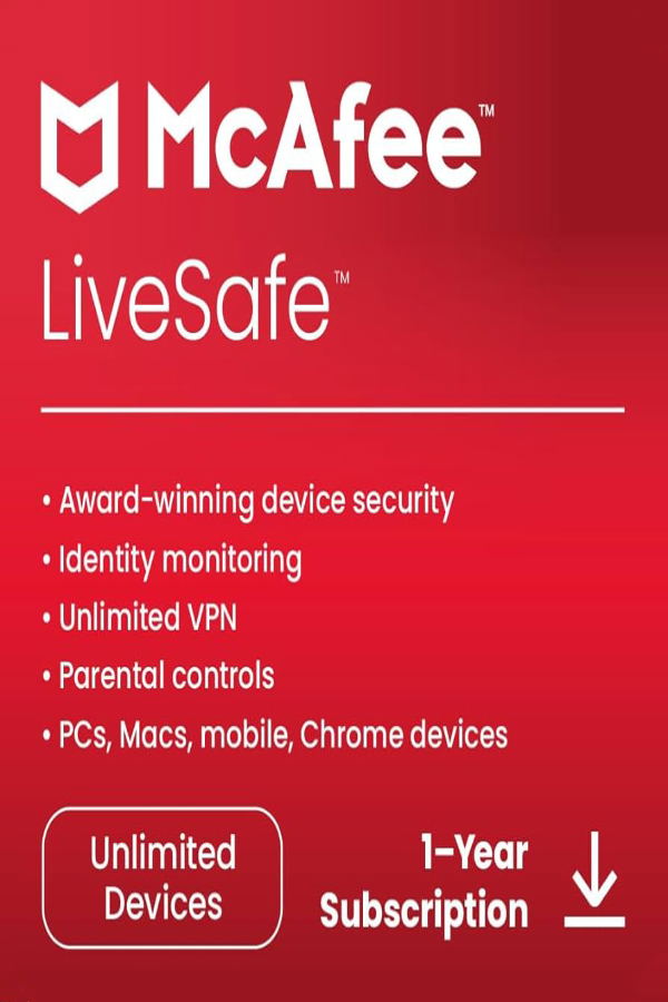 McAfee Livesafe, 1 Year (Unlimited Edition) <span class="ext ext_digital">digital</span> image 1