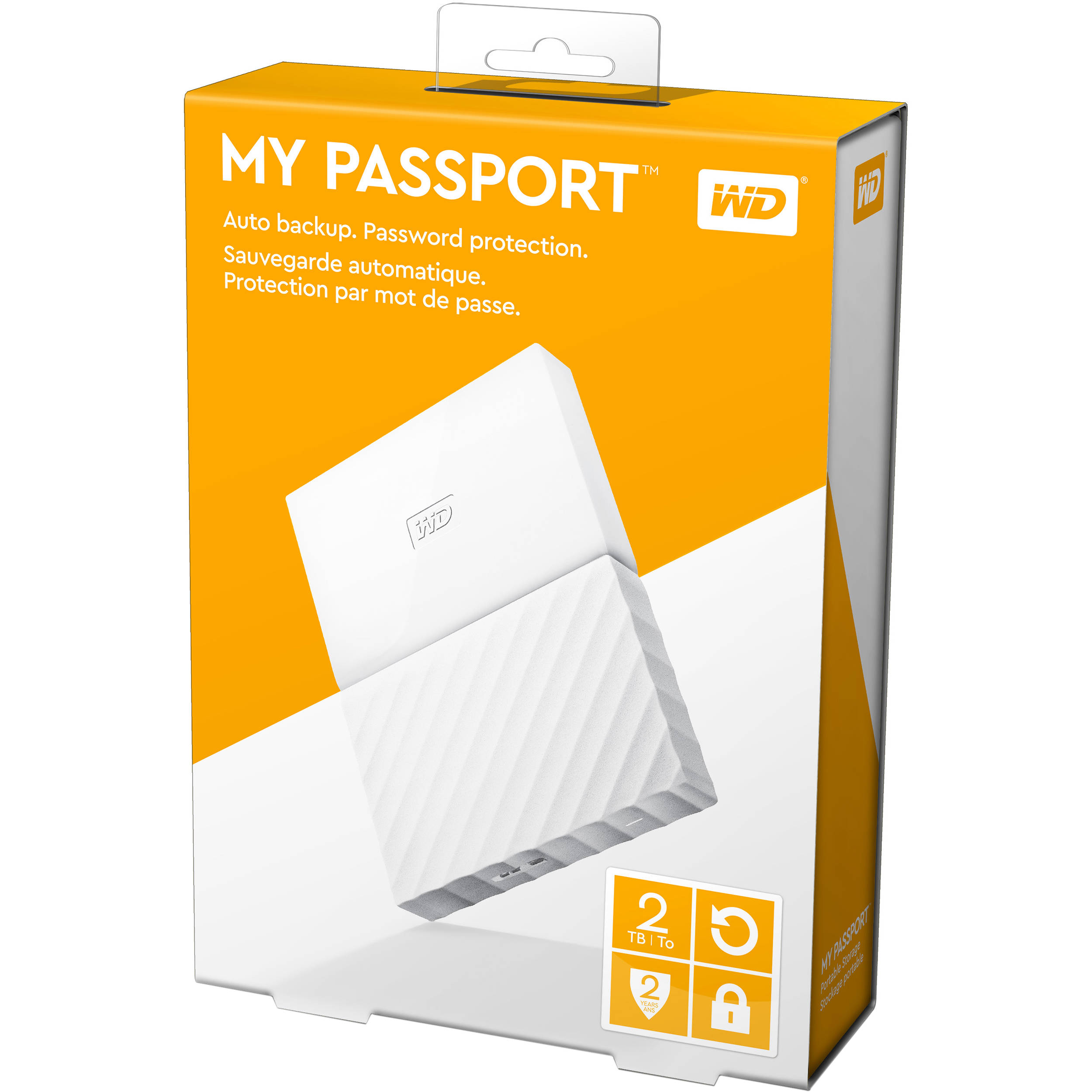 Western Digital My Passport Portable 2TB, USB 3.0 (White) for Desktop