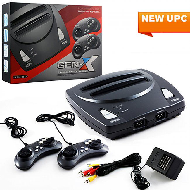 Gen-X NES & Genesis 2 in 1 System With 2 Controllers image 1