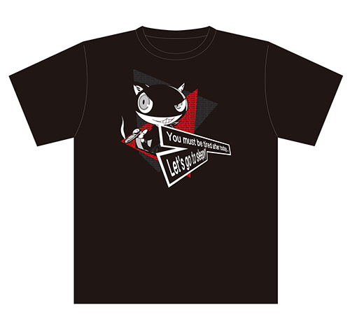 Persona 5 Morgana Let's Go To Sleep T-shirt Black (L Size) image 1