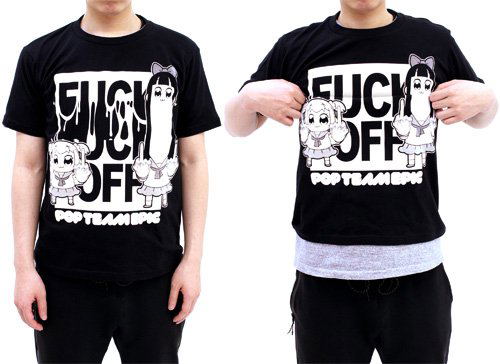 Pop Team Epic Fxxk Off T-shirt Black (L Size) (Re-run) image 2