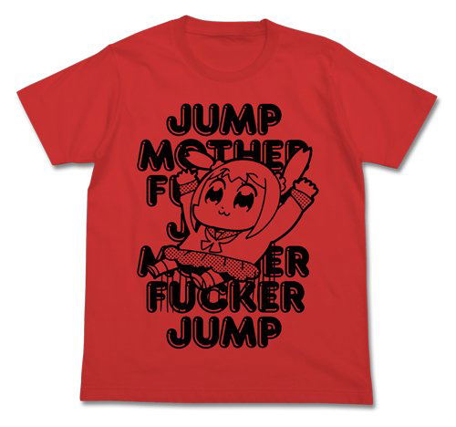 Pop Team Epic Jump T-shirt French Red (L Size) (Re-run) image 1
