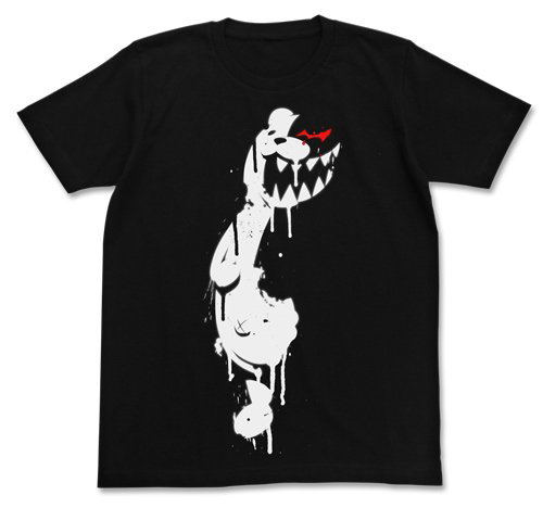 Danganronpa The Animation Monokuma Stencil T-shirt (Black | Size XL) image 1