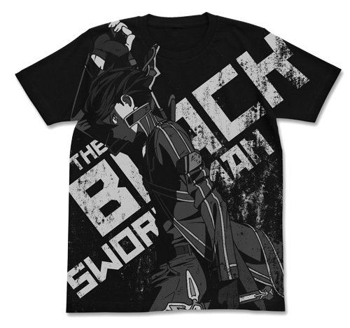 Theatrical Feature Sword Art Online - Ordinal Scale - Black Swordsman Kirito T-shirt Black (XL Size) image 1