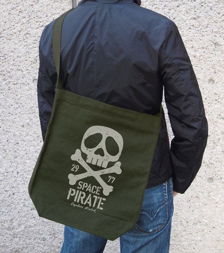 Space Pirate Captain Harlock Renewal Harlock Skull Shoulder Bag Moss image 2