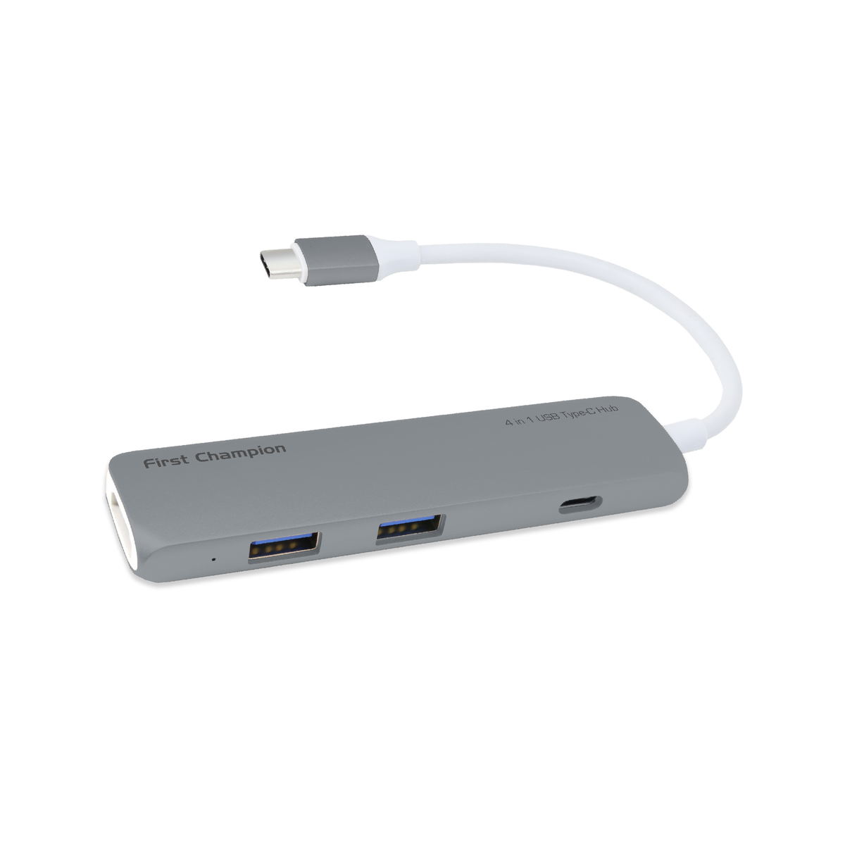 First Champion USB 3.1 Type-C 4-in-1 Multiport Hub (Gray)
