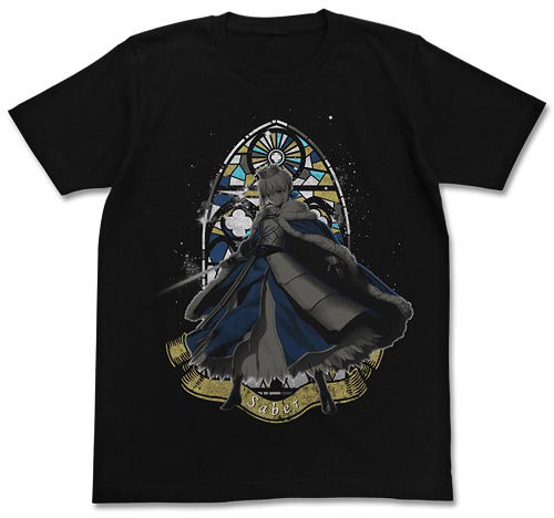 Fate/Grand Order Arturia Pendragon T-shirt Black (L Size) image 1