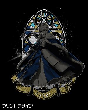 Fate/Grand Order Arturia Pendragon T-shirt Black (L Size)