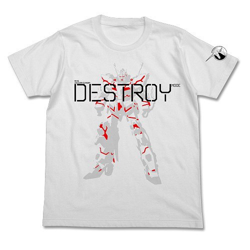 Mobile Suit Gundam Unicorn Destroy Mode T-shirt White (M Size) image 1