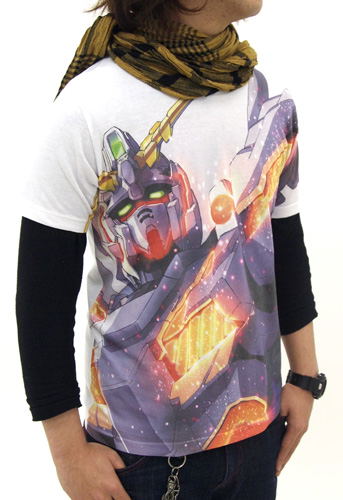 Mobile Suit Gundam Unicorn Full Graphic T-shirt White (M Size) image 2
