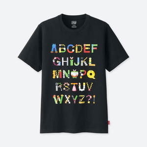 Super Mario Alphabet Utgp Nintendo Men's T-shirt (L Size)_