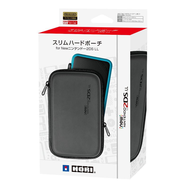 Slim Hard Pouch for New 2DS LL (Black x Black) for New Nintendo 