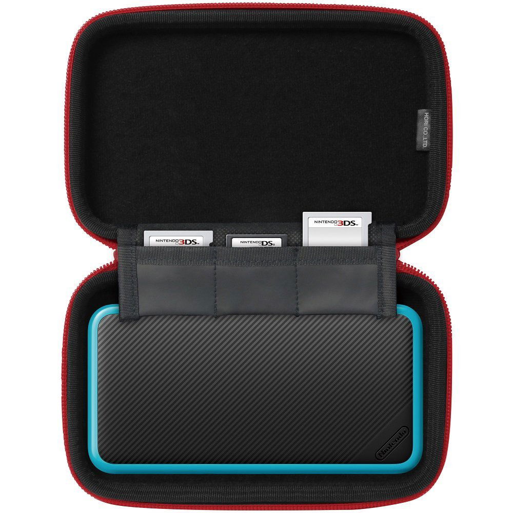 Slim Hard Pouch for New 2DS LL (Black x Red) for New Nintendo 2DS