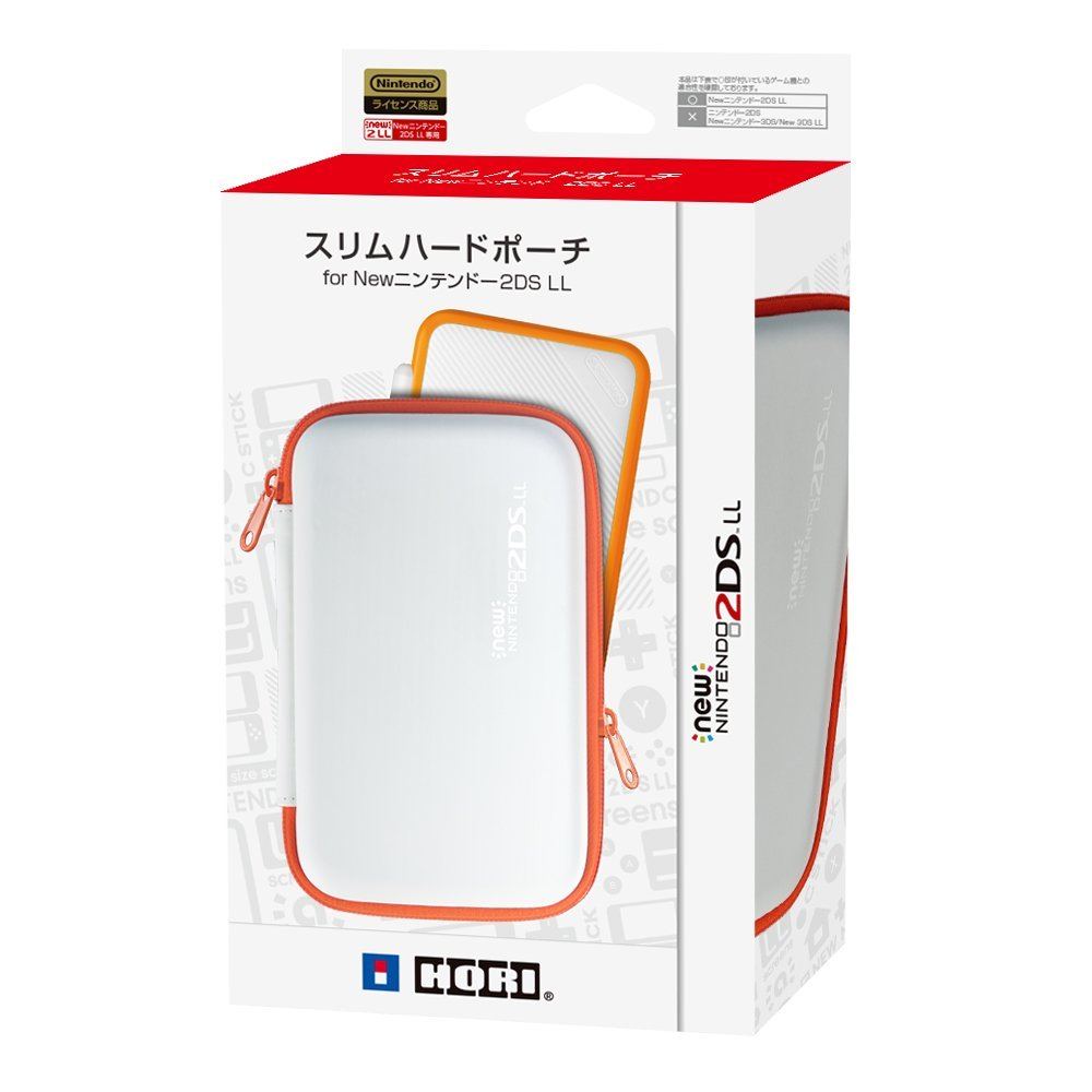 Slim Hard Pouch for New 2DS LL (White x Orange) for New Nintendo