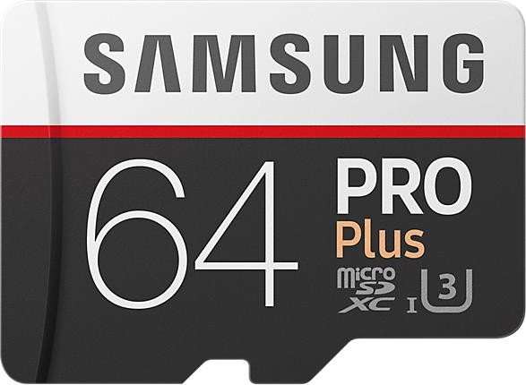 Samsung microSDXC PRO Plus 64GB Kit, UHS-I U3/Class 10 (2017) image 1