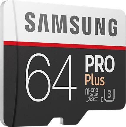Samsung microSDXC PRO Plus 64GB Kit, UHS-I U3/Class 10 (2017) image 2