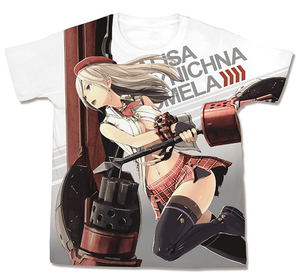 God Eater 2 Rage Burst Alisa Full Graphic T-shirt White (L Size)_