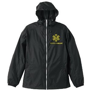 One Piece Pirates Of Heart Hooded Windbreaker Black x White (L Size)