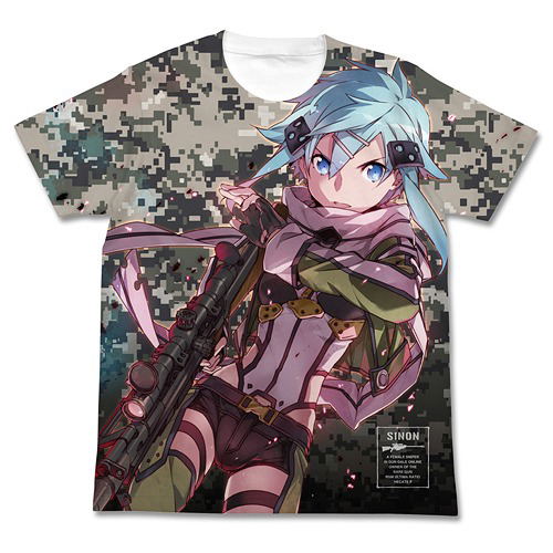 Sword Art Online II Sinon Full Graphic T-shirt White (M Size) image 1