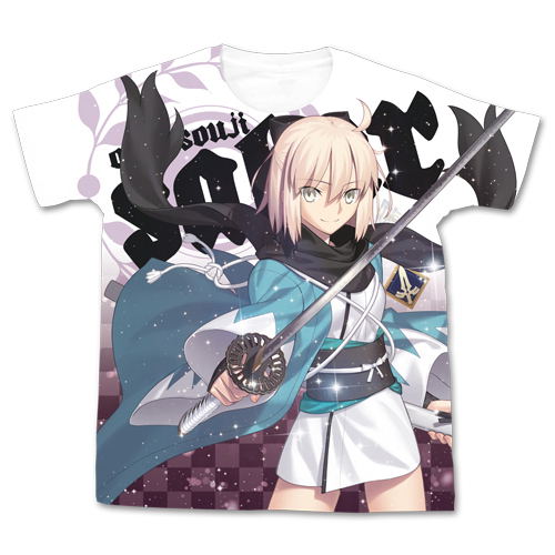Fate/Grand Order Saber/Souji Okita Full Graphic T-shirt White (S Size) image 1