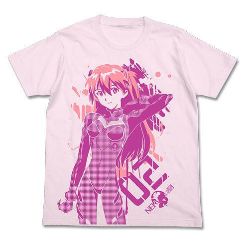 Rebuild Of Evangelion Asuka Graphic T-shirt Light Pink (L Size) image 1