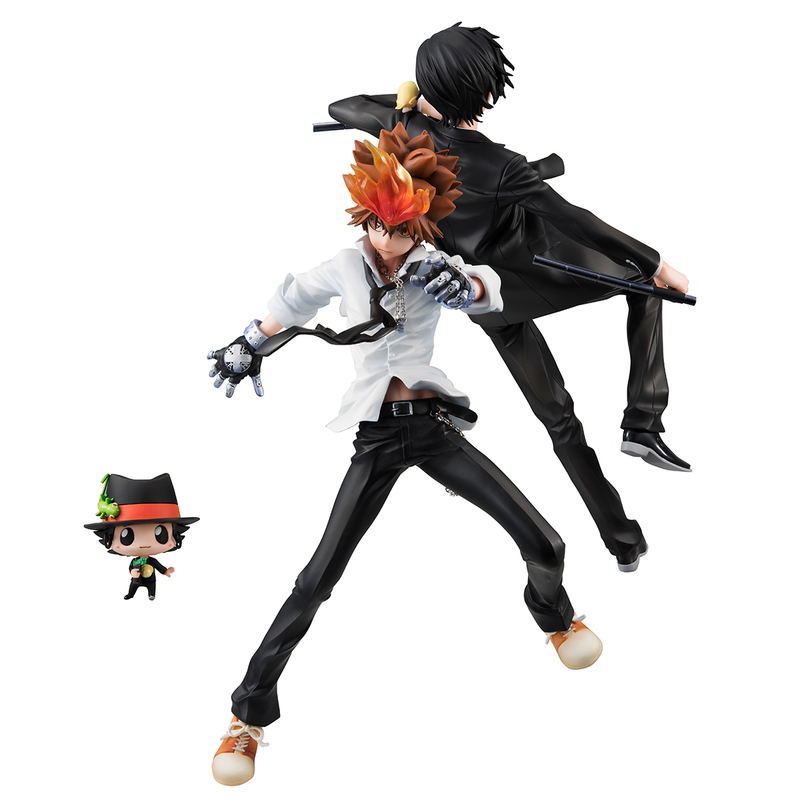 G.E.M. Series Katekyo Hitman Reborn! 1/8 Scale Pre-Painted Figure: Tsunayoshi Sawada & Kyoya Hibari & Reborn Set image 1