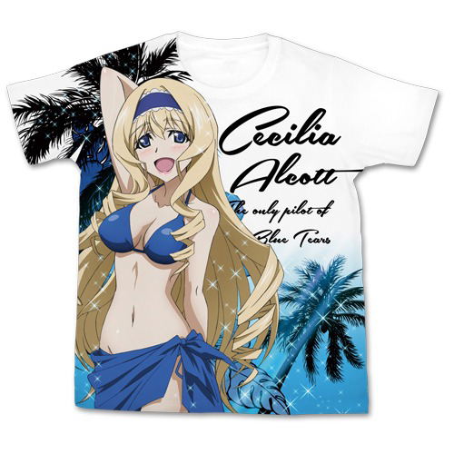 IS (Infinite Stratos) "Cecilia Alcott Reboot" Full Graphic T-shirt White (L Size) image 1