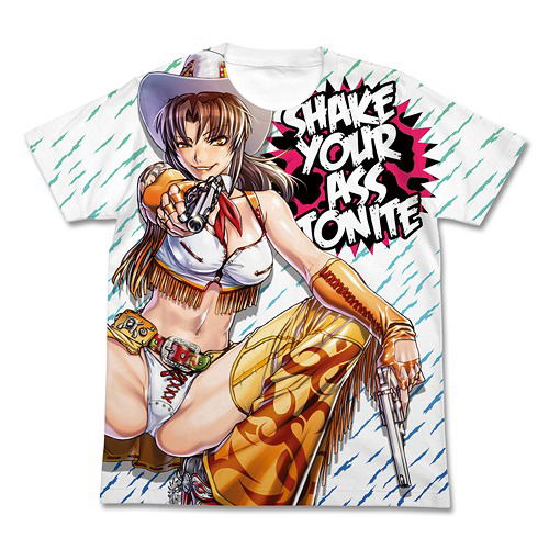 Black Lagoon "Cowgirl Revy" Full Graphic T-shirt White (M Size) image 1