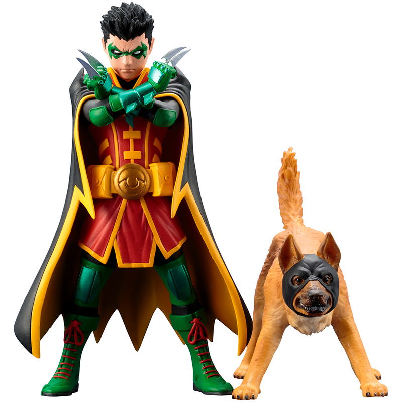 ARTFX+ DC Universe Batman Super Sons 1/10 Scale Pre-Painted Figure: Robin & Ace the Bat-Hound 2 Pack image 1