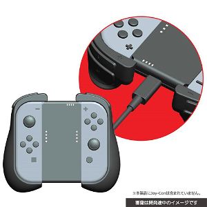 CYBER ・Grip + Power Supply Attachment Set for Nintendo Switch (Black)