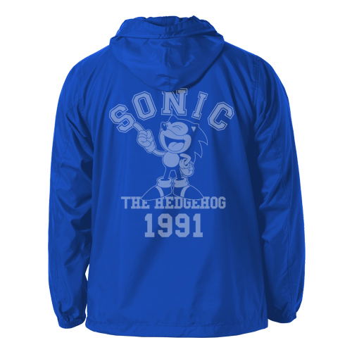 Sonic The Hedgehog - Classic Sonic Hooded Windbreaker Blue x White (M Size) image 1