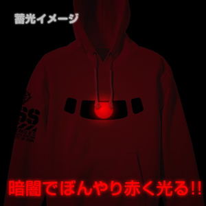 Mobile Suit Gundam - Char's Zaku Mono-Eye Luminous Hoodie Red (L Size)