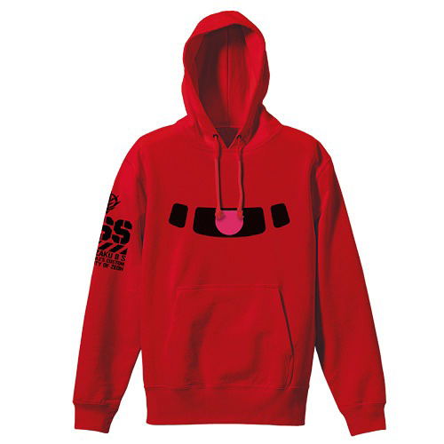 Mobile Suit Gundam - Char's Zaku Mono-Eye Luminous Hoodie Red (M Size) image 1