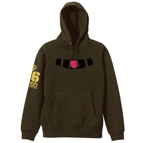 Mobile Suit Gundam - Zaku Mono-Eye Luminous Hoodie Moss (L Size) image 1