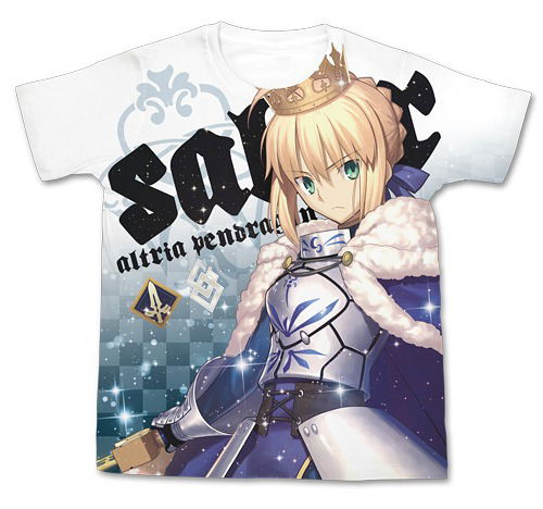 Fate/Grand Order - Altria Pendragon Full Graphic T-shirt White (L Size) image 1