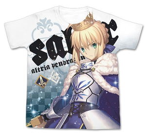 Fate/Grand Order - Altria Pendragon Full Graphic T-shirt White (S Size)_