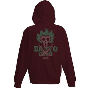 One Piece - Bartolomeo Zippered Hoodie Burgundy (L Size)_