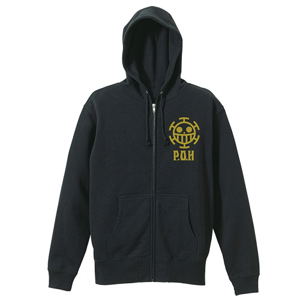 One Piece - Pirates Of Heart Vintage Style Zippered Hoodie Black (S Size)_