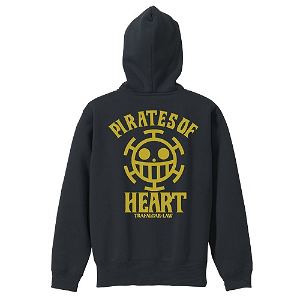 One Piece - Pirates Of Heart Vintage Style Zippered Hoodie Black (S Size)