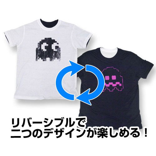 Pac-Man Reversible T-shirt White x Navy (M Size) image 2