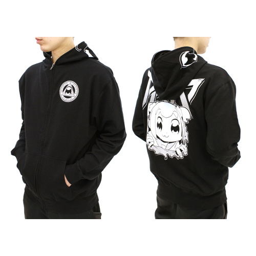 Pop Team Epic Full Zippered Hoodie Black (M Size) image 3