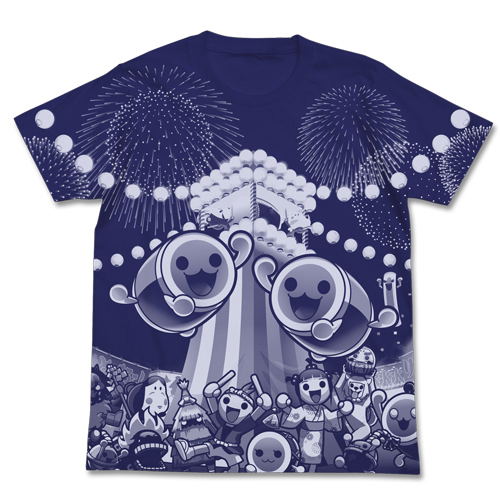 Taiko No Tatsujin All Print T-shirt Night Blue (M Size) image 1