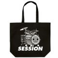Taiko No Tatsujin - Wada Don Drum Set Large Tote Bag Black thumbnail 1