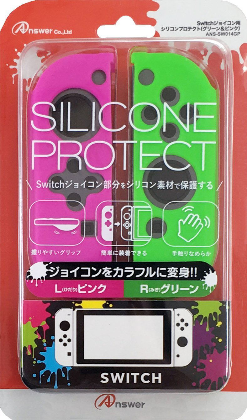 Silicon Cover for Nintendo Switch Joy-Con (Green/Pink) image 1