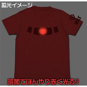 Mobile Suit Gundam - Char Zaku Mono Eye Phosphorescent T-shirt French Red (M Size)