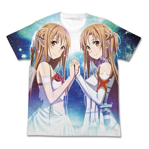 Sword Art Online - Asuna & Asuna Full Graphic T-shirt White (L Size) image 1
