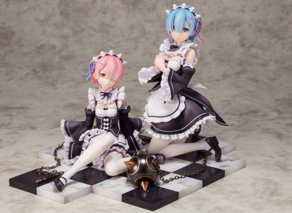 Re:Zero kara Hajimeru Isekai Seikatsu 1/8 Scale Pre-Painted Figure: Rem & Ram Special Set image 1