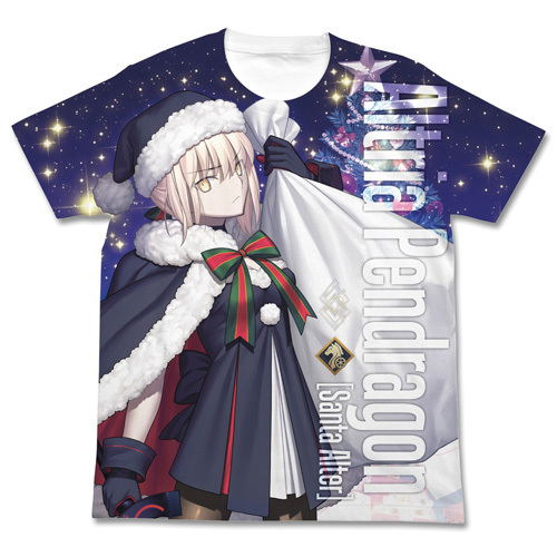 Fate/Grand Order - Rider/Altria Pendragon [Santa Alter] Full Graphic T-shirt White (M Size) image 1