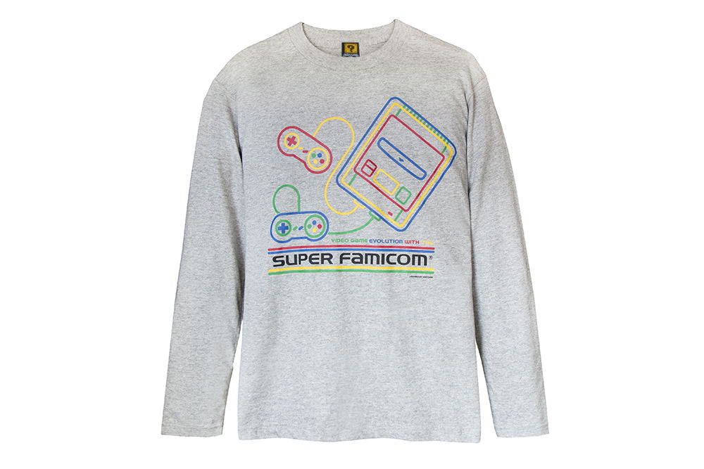 Super Famicom - SF-Box Design T-shirt Long Gray (S Size)